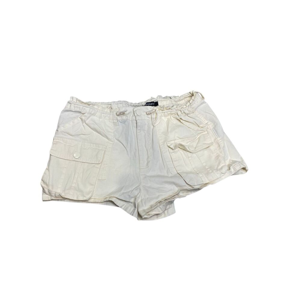Harper Ivy White Cargo Utility Shorts Paperbag Waist Drawstring Summer Festival